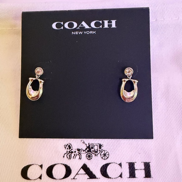 Coach Silver and Gold Hoop Earrings - Picture 2 of 4